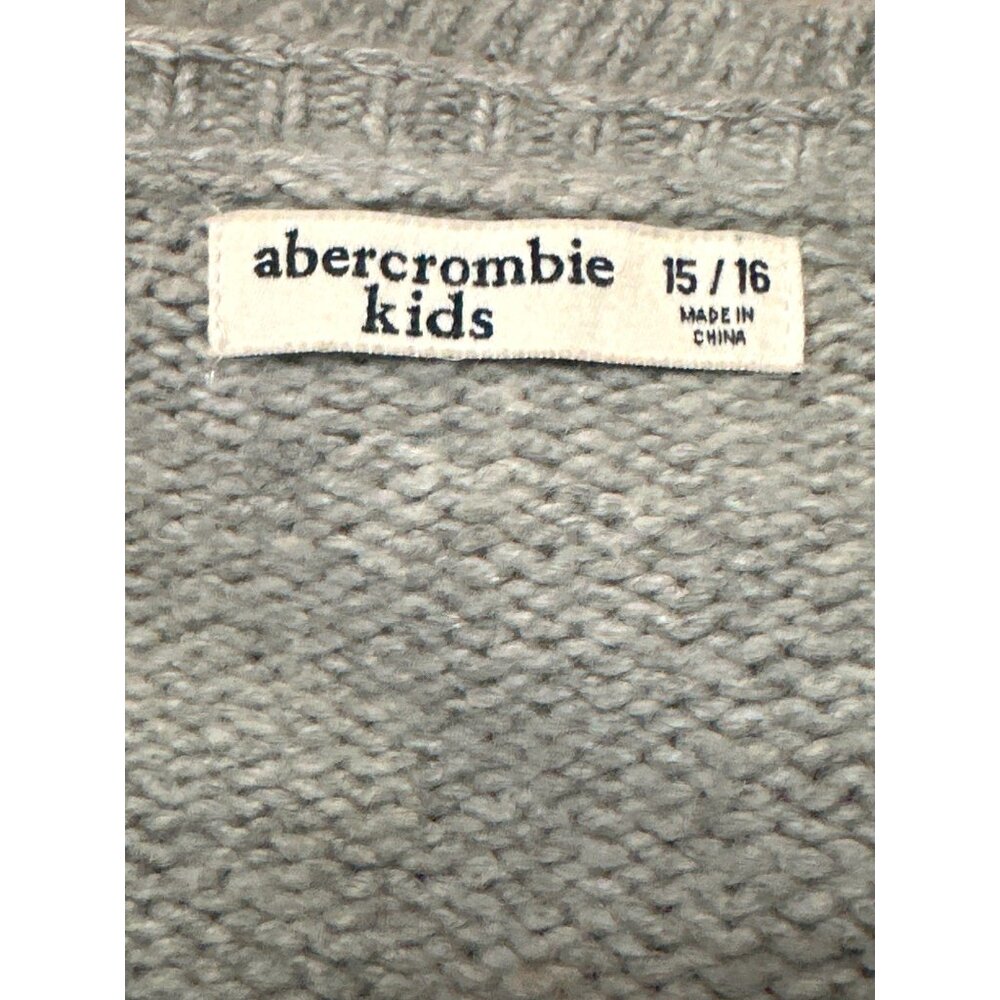 Abercrombie Kids Size 15 Gray Girl Draped Waterfall Cardigan Soft Knit Open Fron - Picture 8 of 13